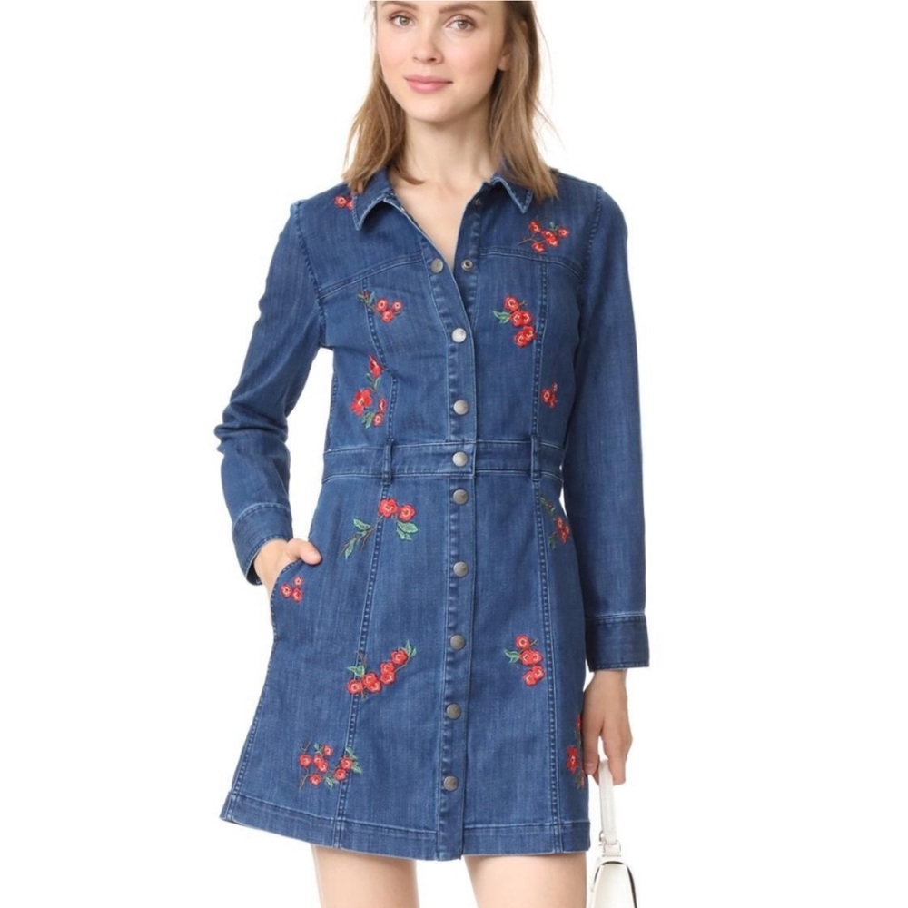 MADEWELL Embroidered Denim Mini Dress